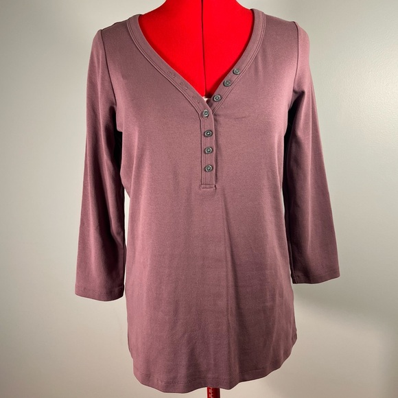 NWT Purple 3/4 sleeve henley size M - Picture 1 of 9